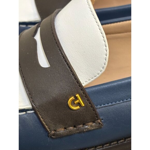Cole Haan Loafers Navy & White Leather Size 7.5 - Picture 6 of 8